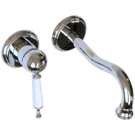 OXFORD См-ль д/раковины моноком. скрытого монтажа настенный, на 2 отв., ручка белая, хром