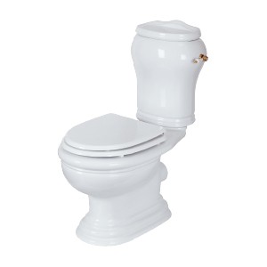 MILADY Комплект унитаз моноблок, декор D2 платина, выпуск в пол, бачок, ручка хром (БЕЗ КРЫШКИ)