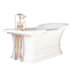 IMPERO PODIUM Ванна 180x87хH76 см. бел, подиум бел, слив/перелив золото
