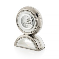 DUBAI Часы настольные 20xH27,5 см., керамика, цвет белый, декор платина, swarovski