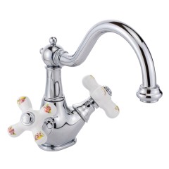 PROVANCE См-ль д/раковины, донный клапан &quot;click-clack&quot;, бел. с декором/хром