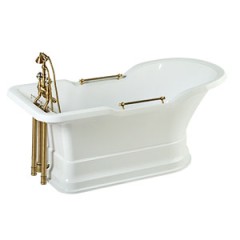 IMPERO PODIUM Ванна 180x87хH76 см. бел, подиум бел, слив/перелив бронза