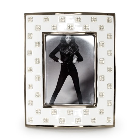 TOKIO Рамка для фотографий 28хН35 см, керамика, цвет белый, декор платина, swarovski