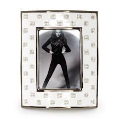 TOKIO Рамка для фотографий 28хН35 см, керамика, цвет белый, декор платина, swarovski