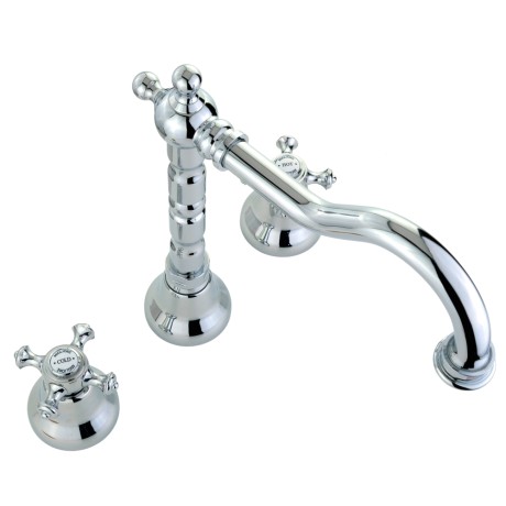 PRESTIGE См-ль д/раковины излив "змейка", на 3 отв., донный клапан "click-clack", хром