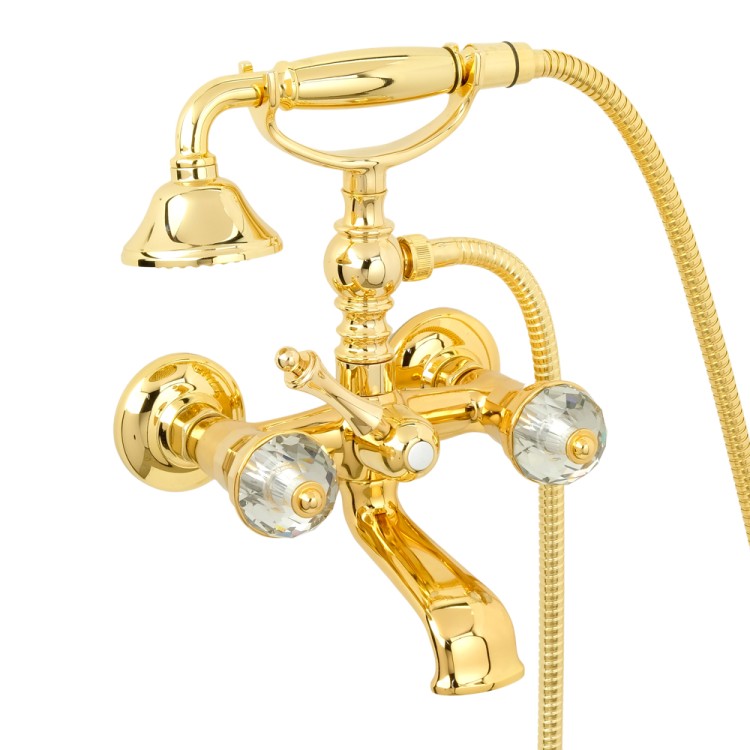 Смеситель для ванны с душем Migliore Prestige Crystal 32158 золото