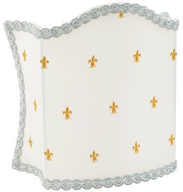 COMPLEMENTI Абажур (306) для светильника, экран, ткань, цвет белый с рисунком, декор серебро