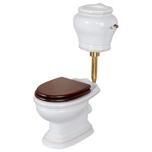 MILADY Комплект унитаз напольный дек.D3 VINTAGE вып.в стену, бачок низкий, кнопка бронза (БЕЗ КРЫШКИ