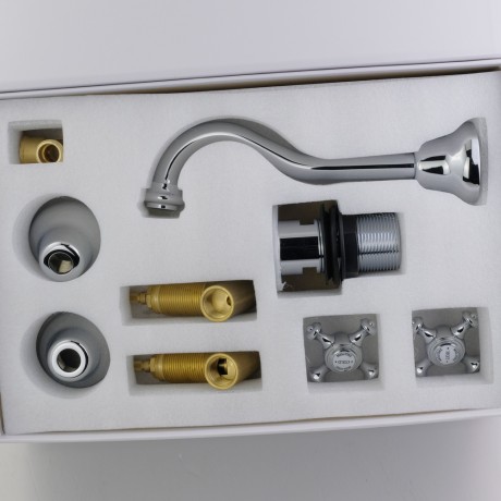 PRESTIGE См-ль д/раковины скрытого монтажа настенный, донный клапан "click-clack", хром