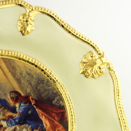BAROQUE Тарелка с декором диам.26,5 см, керамика, цвет кремовый, декор золото