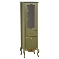 IMPERO Пенал-витрина L49xH161xP44 см. DX. 1 ящик 2 двери (верх-стекло, низ-глухой) , цвет: OLIVA