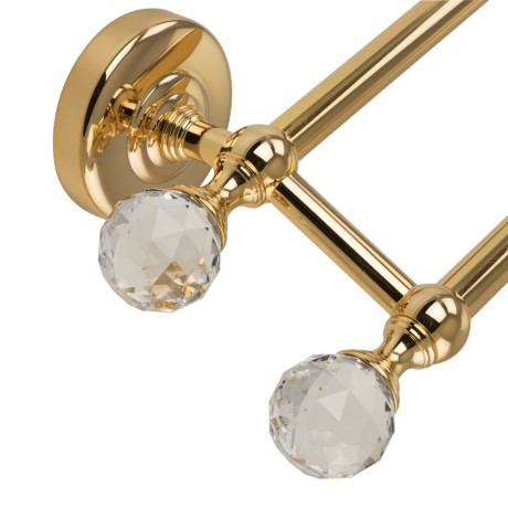 AMERIDA Полотенцедержатель двойной, L60 см, золото/Crystal