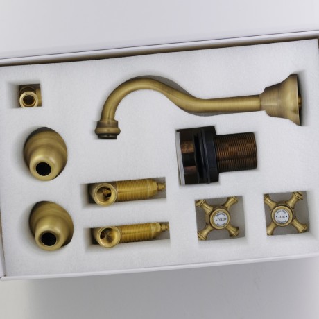 PRESTIGE См-ль д/раковины скрытого монтажа настенный, донный клапан "click-clack", бронза