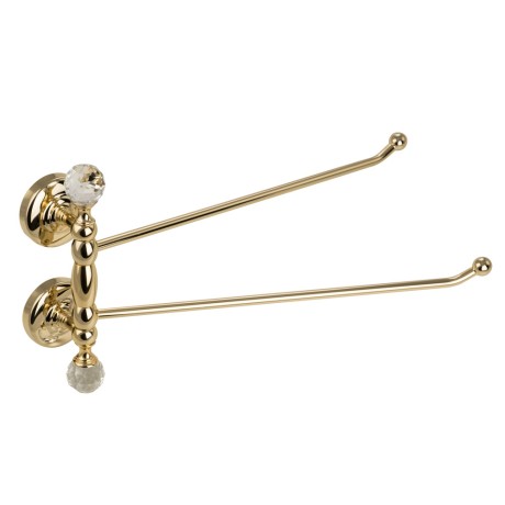 AMERIDA Полотенцедержатель двойной поворотный, L36 см, золото/Crystal