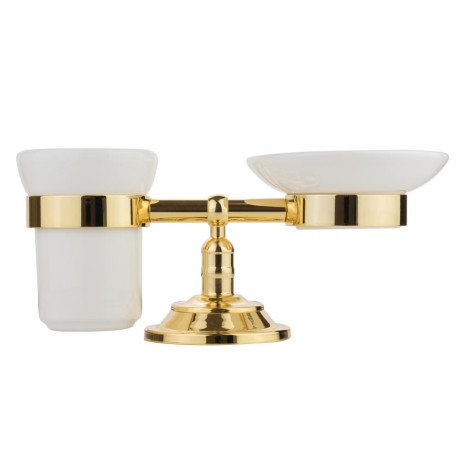 MIRELLA Мыльница и стакан настольные, керамика/золото