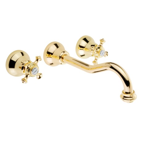 PRESTIGE См-ль д/раковины скрытого монтажа настенный, донный клапан "click-clack", золото