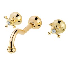 PRESTIGE См-ль д/раковины скрытого монтажа настенный, донный клапан &quot;click-clack&quot;, золото