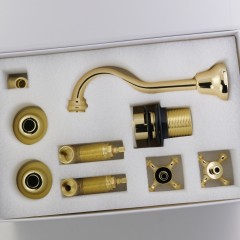 PRESTIGE См-ль д/раковины скрытого монтажа настенный, донный клапан &quot;click-clack&quot;, золото