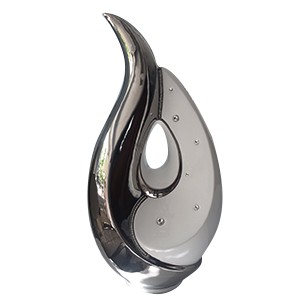 EMOZIONI Ваза для цветов Н.65x32x26 см, керамика, цвет белый, декор платина, swarovski