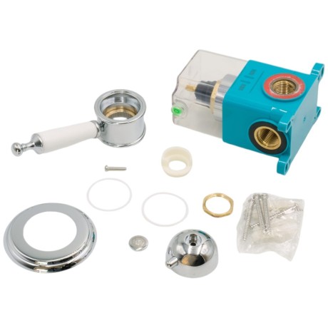 OXFORD См-ль скрытого монтажа моноком., термостат., ручка белая, хром