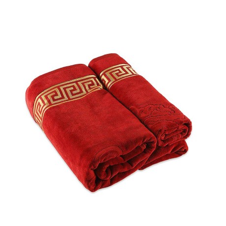 TESORO Набор из 2-х полотенец: 100х150, 50х90 см, 100% хлопок, цвет: бордо