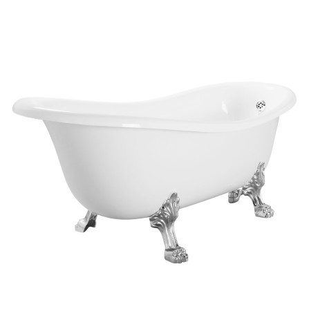 BELLA Ванна 170x80xH74 см. на лапах "LEONE" LUX, белая, слив/перелив хром