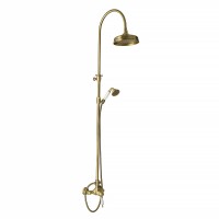 OXFORD Душевой настенный гарнитур (см-ль д/душа/колонна ARCO/верхний душ/шланг/ручной душ),бронза