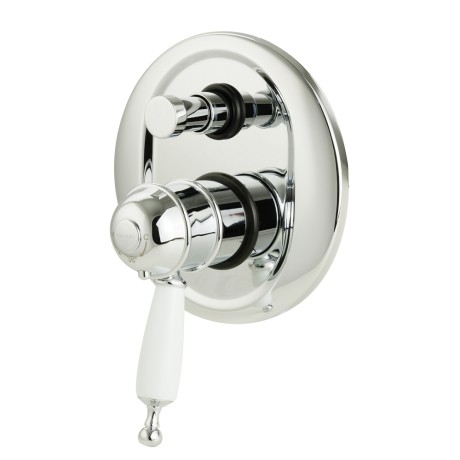 OXFORD См-ль скрытого монтажа моноком., термостат., 2-х поз.с девиатором, ручка белая, хром