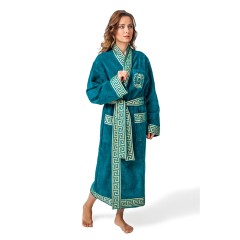 TESORO Халат банный, 100% хлопок, цвет: зеленый, размер: 46-48