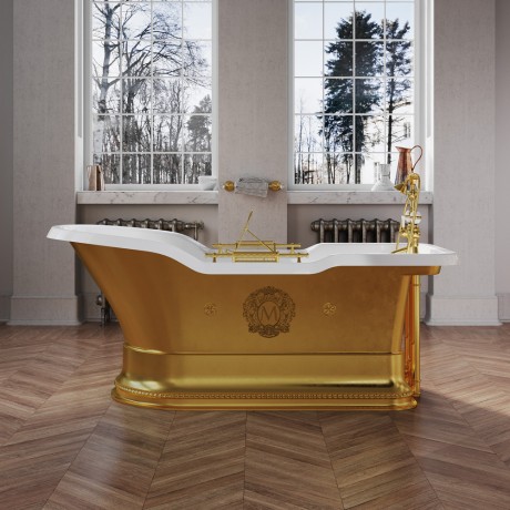IMPERO PODIUM Ванна 180x87хH76 см. золото, подиум золото, слив/перелив золото+ 2 дек." MIGLIORE"