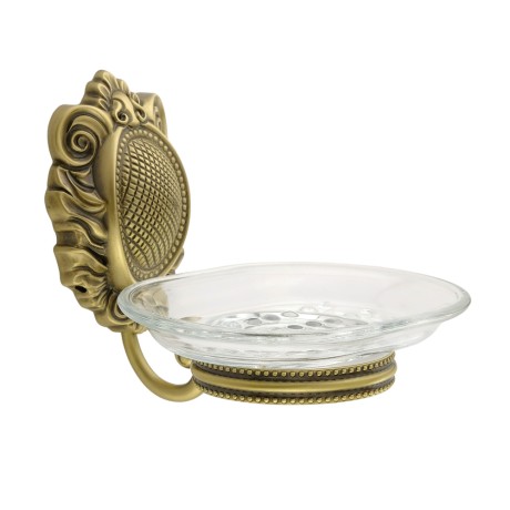 CLEOPATRA Мыльница настенная, стекло прозрачное/бронза