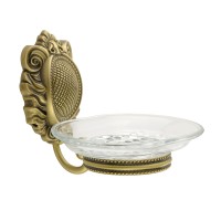 CLEOPATRA Мыльница настенная, стекло прозрачное/бронза