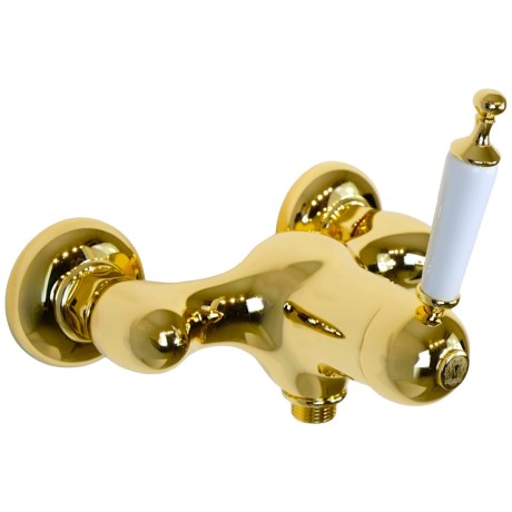 OXFORD Душевой настенный гарнитур (см-ль д/душа/колонна ARCO/верхний душ/шланг/ручной душ),золото