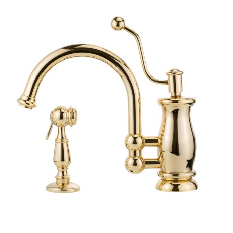 CUCINA VIVALDI См-ль д/кухни моноком., на два отв. с лейкой, золото