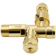 RICAMBI Кран-фильтр, 1/2&quot; х 1/2&quot;, с переходником на 3/8&quot; и цангой для жесткой подводки, золото