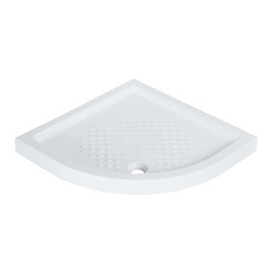 Поддон душевой, угловой, низкий R90хH07 см, керамика белая