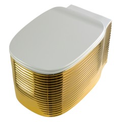 MARE  Унитаз  подвесной, керамика белая/декор золото