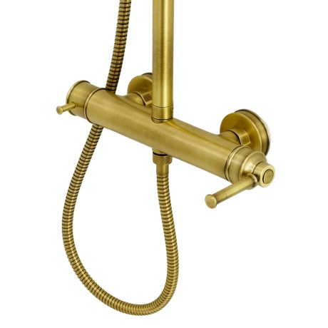 ERMITAGE MINI Душевой настенный гарнитур с верхним душем d 200 мм.(шланг, ручной душ), бронза