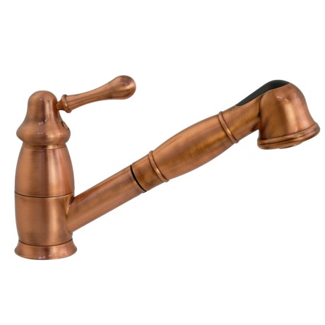 CUCINA MAYA См-ль д/кухни моноком., c выдвижной лейкой, медь