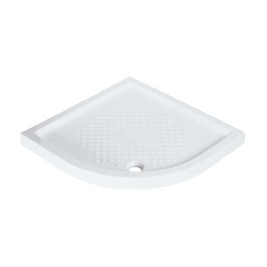 Поддон душевой, угловой, низкий R80хH07 см, керамика белая