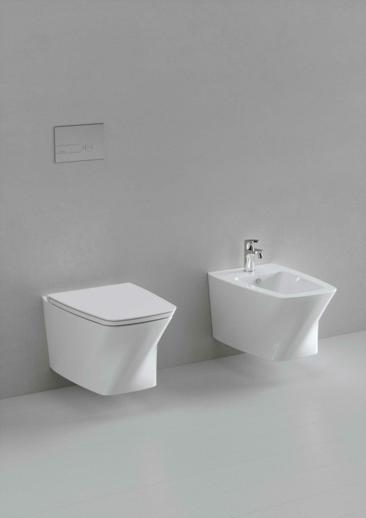 HERA Унитаз подвесной 57x38 см, с крепежем, керамика, Shiny White (белый)