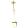 VELVET Душевой настенный гарнитур (см-ль д/душа, верхний душ D200 мм, шланг, ручной душ), золото