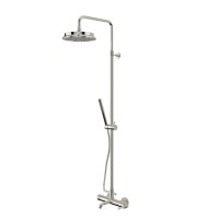 ERMITAGE MINI Душевой настенный гарнитур с верхним душем d 200 мм.(излив, шланг, ручной душ), хром