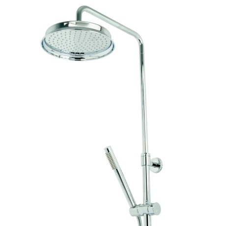 ERMITAGE MINI Душевой настенный гарнитур с верхним душем d 200 мм.(излив, шланг, ручной душ), хром