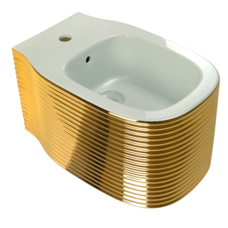 MARE  Биде подвесное, керамика белая/декор золото