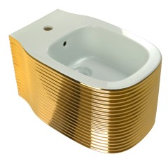 MARE  Биде подвесное, керамика белая/декор золото