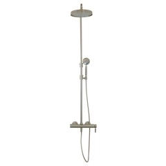VELVET LUX Душевой настенный гарнитур (см-ль д/душа, верхний душ D200 мм, шланг, ручной душ), никель