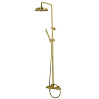 ERMITAGE MINI Душевой настенный гарнитур с верхним душем d 200 мм.(излив, шланг, ручной душ), бронза