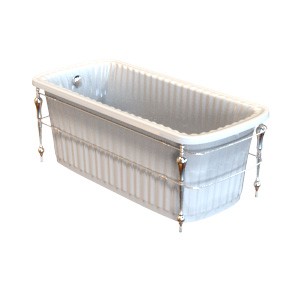 OLIVIA CONSOLE Ванна 174x83хH66 см. белая, панель белая, консоль, слив/перелив хром