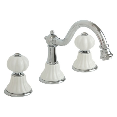 OLIVIA См-ль д/биде, на 3 отв., донный клапан "click-clack", бел./хром